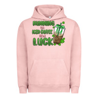 Pigment Salmon iced coffee and luck Urban Hoodie - MaliasSmallBusiness