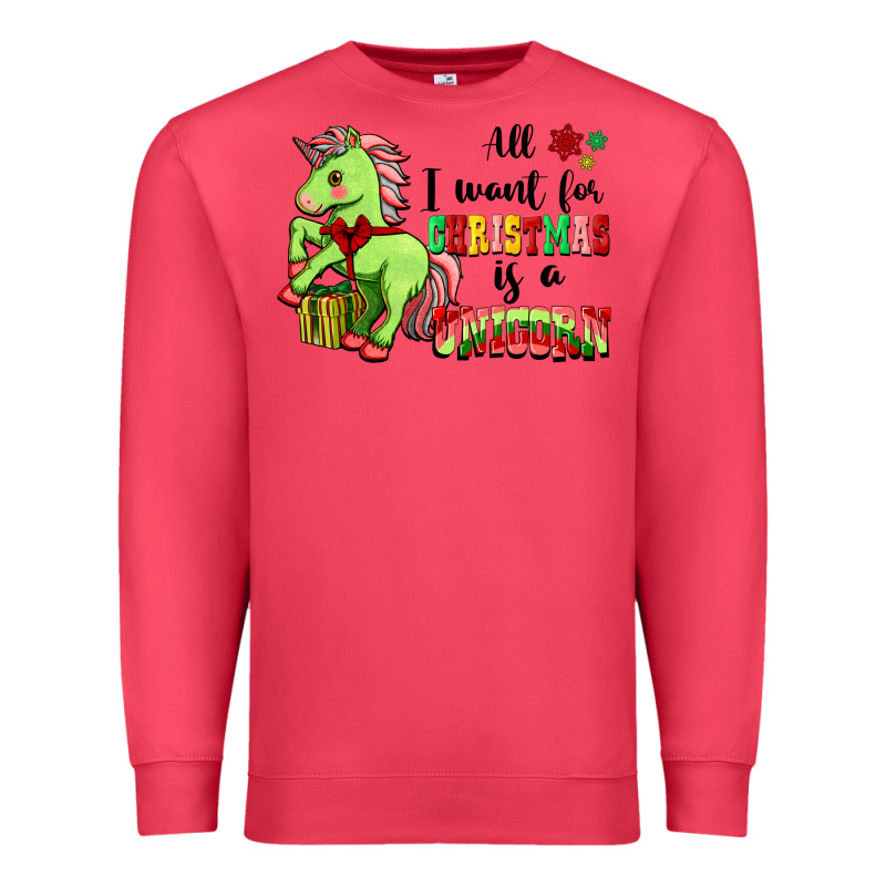 All I Want For Christmas Is A Unicorn Premium Sweatshirt by FaDigitalArtStudio | Teevron