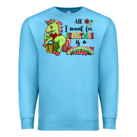 Ocean Blue All I Want For Christmas Is A Unicorn Premium Sweatshirt - FaDigitalArtStudio