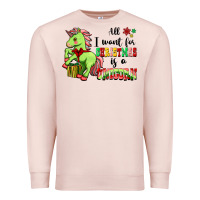 Pale Pink All I Want For Christmas Is A Unicorn Premium Sweatshirt - FaDigitalArtStudio