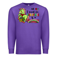 Purple All I Want For Christmas Is A Unicorn Premium Sweatshirt - FaDigitalArtStudio