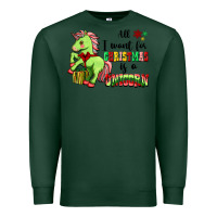 Sports Green All I Want For Christmas Is A Unicorn Premium Sweatshirt - FaDigitalArtStudio