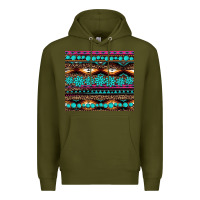 Army Green leopard aztec turquoise jewelry Premium Hoodie - BarkalooDesign
