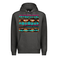 Charcoal Heather leopard aztec turquoise jewelry Premium Hoodie - BarkalooDesign