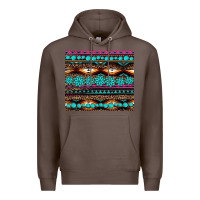 Coffee leopard aztec turquoise jewelry Premium Hoodie - BarkalooDesign