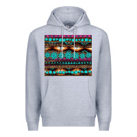 Heather Grey leopard aztec turquoise jewelry Premium Hoodie - BarkalooDesign