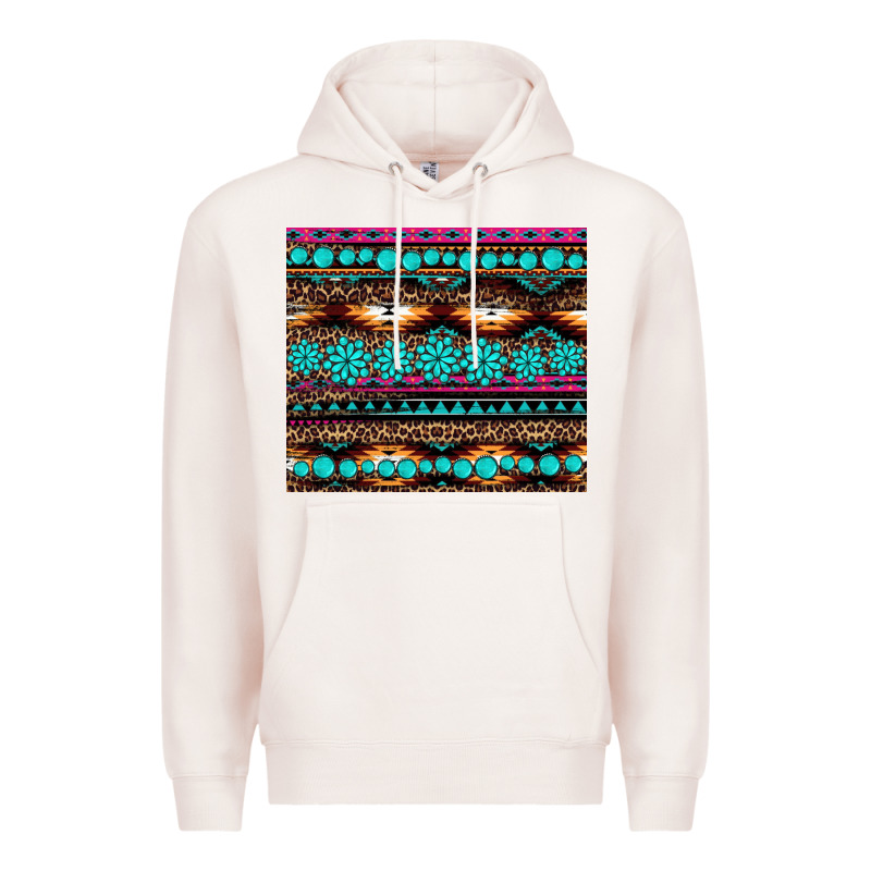 Leopard Aztec Turquoise Jewelry Premium Hoodie by BarkalooDesign | Teevron