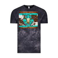 Cloud Black bull skull and turquoise cowhide tumbler Vintage Tee - Artiststas