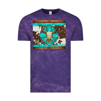 Cloud Purple bull skull and turquoise cowhide tumbler Vintage Tee - Artiststas