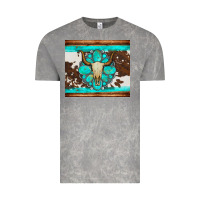 Cloud Rock bull skull and turquoise cowhide tumbler Vintage Tee - Artiststas