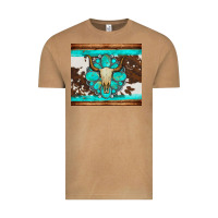 Vintage Camel bull skull and turquoise cowhide tumbler Vintage Tee - Artiststas