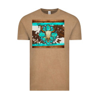 Vintage Coffee bull skull and turquoise cowhide tumbler Vintage Tee - Artiststas