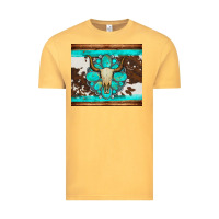 Vintage Mustard bull skull and turquoise cowhide tumbler Vintage Tee - Artiststas