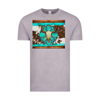 Vintage Zinc bull skull and turquoise cowhide tumbler Vintage Tee - Artiststas