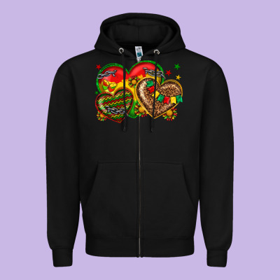 Zipper Hoodie juneteenth heart