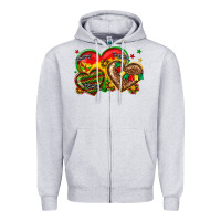 Heather Grey juneteenth heart Zipper Hoodie - texasbilliewilder