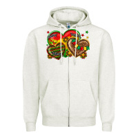 Oatmeal Heather juneteenth heart Zipper Hoodie - texasbilliewilder