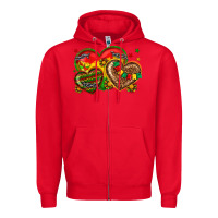 Red juneteenth heart Zipper Hoodie - texasbilliewilder