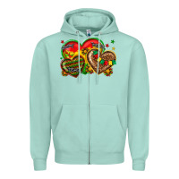 Seafoam juneteenth heart Zipper Hoodie - texasbilliewilder