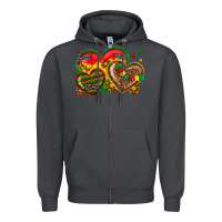 Smoke juneteenth heart Zipper Hoodie - texasbilliewilder