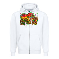 White juneteenth heart Zipper Hoodie - texasbilliewilder