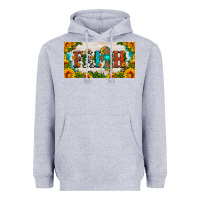 Heather Grey faith cross and sunflower license plate Heavyweight Hoodie - HRA Design Shop