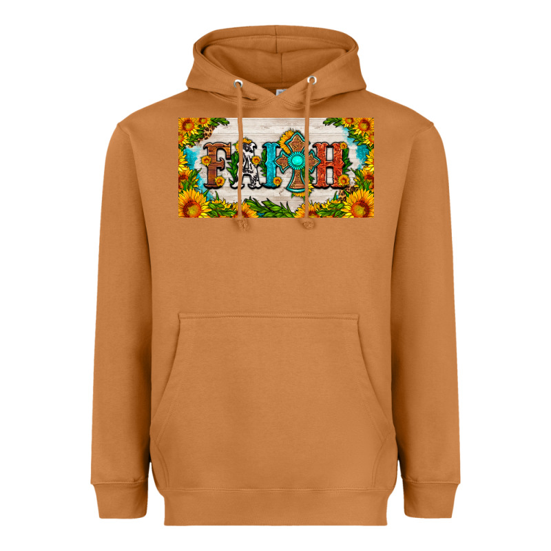 Faith Cross And Sunflower License Plate Heavyweight Hoodie by HRA Design Shop | Teevron