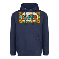 Navy faith cross and sunflower license plate Heavyweight Hoodie - HRA Design Shop