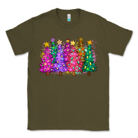 Army Green christmas trees and lights Classic Tee - Zillion Design Studio