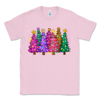 Bubblegum Pink christmas trees and lights Classic Tee - Zillion Design Studio