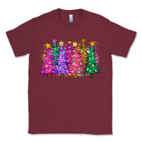 Burgundy christmas trees and lights Classic Tee - Zillion Design Studio
