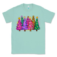 Seafoam christmas trees and lights Classic Tee - Zillion Design Studio
