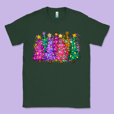 Christmas Trees And Lights Classic Tee Designed By Zillion Design Studio