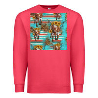 Cardinal longhorn bull seamless pattern Premium Sweatshirt - HRA Design Shop