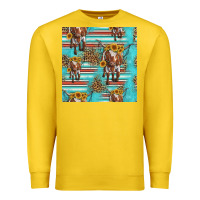 Lemon longhorn bull seamless pattern Premium Sweatshirt - HRA Design Shop