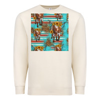 Sandshell longhorn bull seamless pattern Premium Sweatshirt - HRA Design Shop