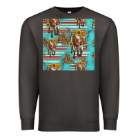 Smoke longhorn bull seamless pattern Premium Sweatshirt - HRA Design Shop