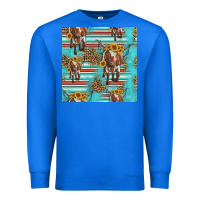 True Royal longhorn bull seamless pattern Premium Sweatshirt - HRA Design Shop