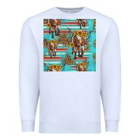 White longhorn bull seamless pattern Premium Sweatshirt - HRA Design Shop