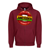 Burgundy juneteenth lips Zipper Hoodie - texasbilliewilder