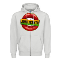 Dove Grey juneteenth lips Zipper Hoodie - texasbilliewilder