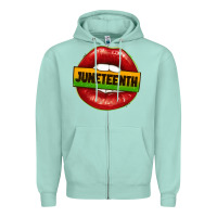 Seafoam juneteenth lips Zipper Hoodie - texasbilliewilder