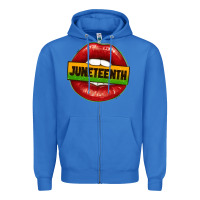 True Royal juneteenth lips Zipper Hoodie - texasbilliewilder