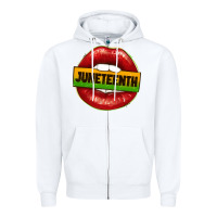 White juneteenth lips Zipper Hoodie - texasbilliewilder