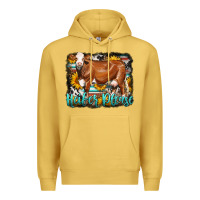 Antique Gold Western Heifer Please Simmental Cow Premium Hoodie - LillyAllenDesigns