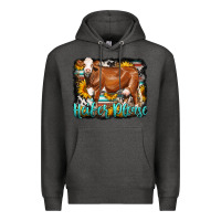 Charcoal Heather Western Heifer Please Simmental Cow Premium Hoodie - LillyAllenDesigns