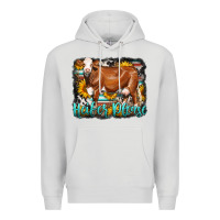 Dove Grey Western Heifer Please Simmental Cow Premium Hoodie - LillyAllenDesigns
