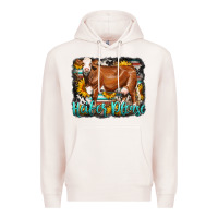 Pale Pink Western Heifer Please Simmental Cow Premium Hoodie - LillyAllenDesigns