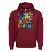 Burgundy the best memories are made camping Zipper Hoodie - Zillion Design Studio