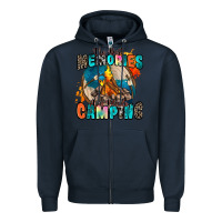 Navy the best memories are made camping Zipper Hoodie - Zillion Design Studio